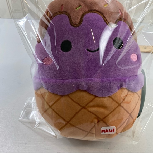 Squishmallow 10” Plush Scented Ice Cream Cone Toy with Chocolate Cherry Topping - Picture 12 of 12